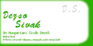 dezso sivak business card