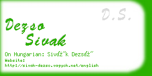 dezso sivak business card